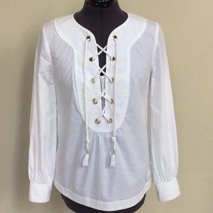 Trina Turk Lace up blouse